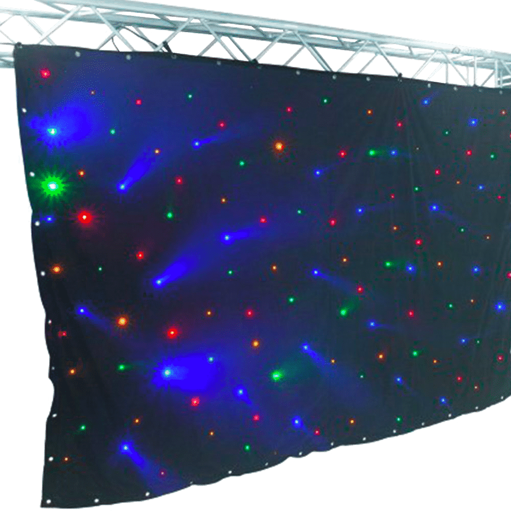 Rideau LED Starlight Pour Scène Ou Mariage - 3m X 2m - Contrôle DMX/Auto/Voix - 30W