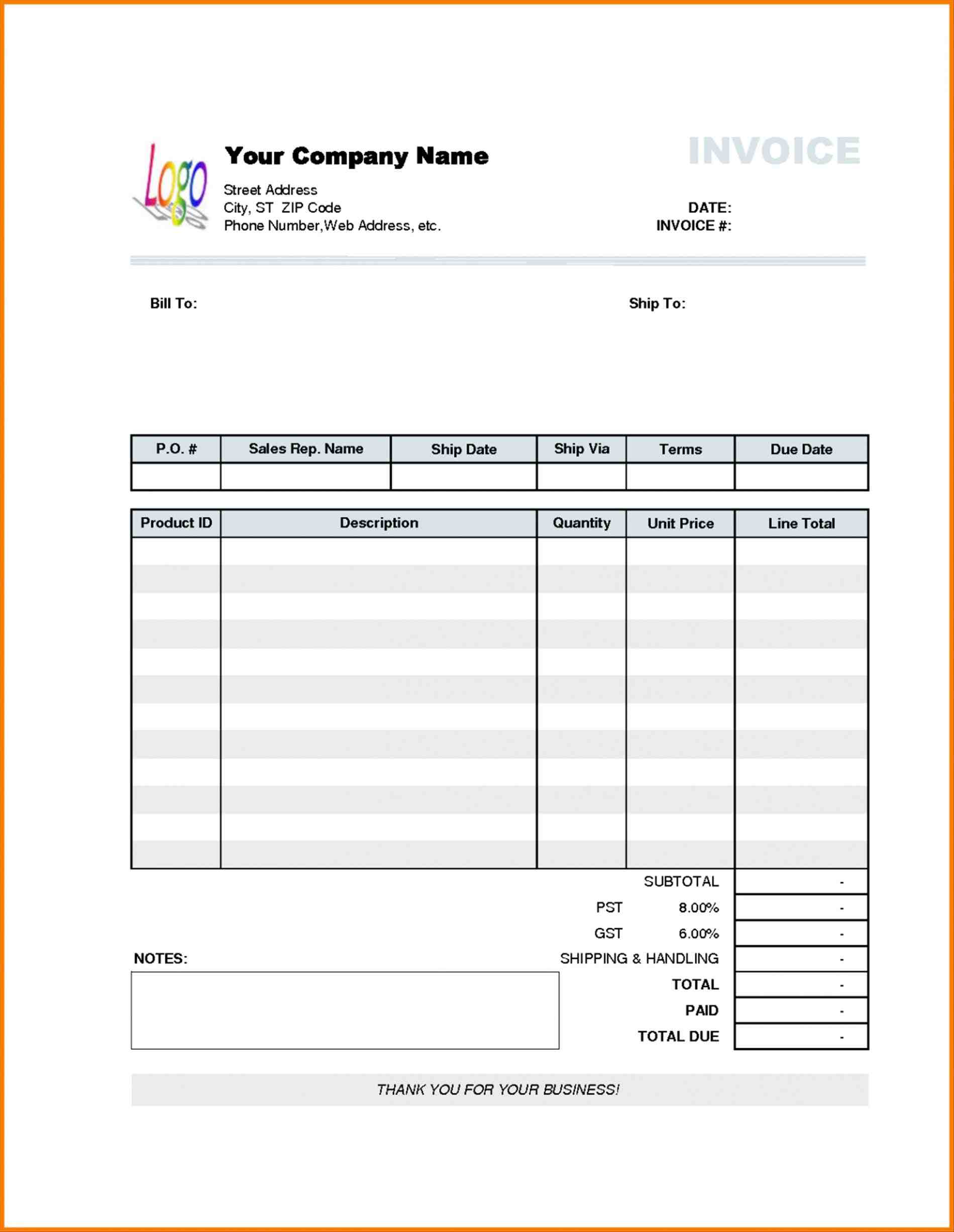 maintenance invoice sample templates