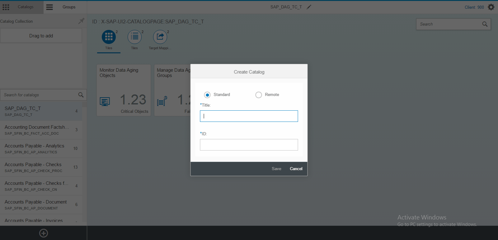 How to create Catalog in SAP Fiori Launchpad