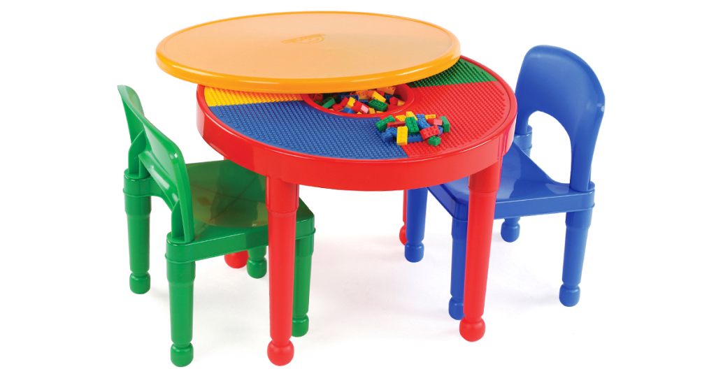 activity table set with two chairs