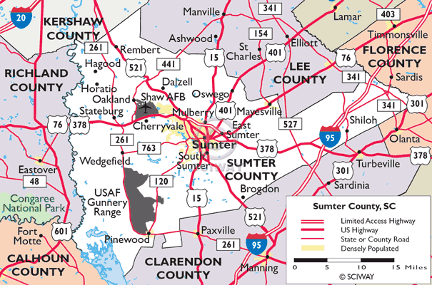 Within four national wildlife refuges that comprise south carolina lowcountry complex. Maps of Sumter County, South Carolina