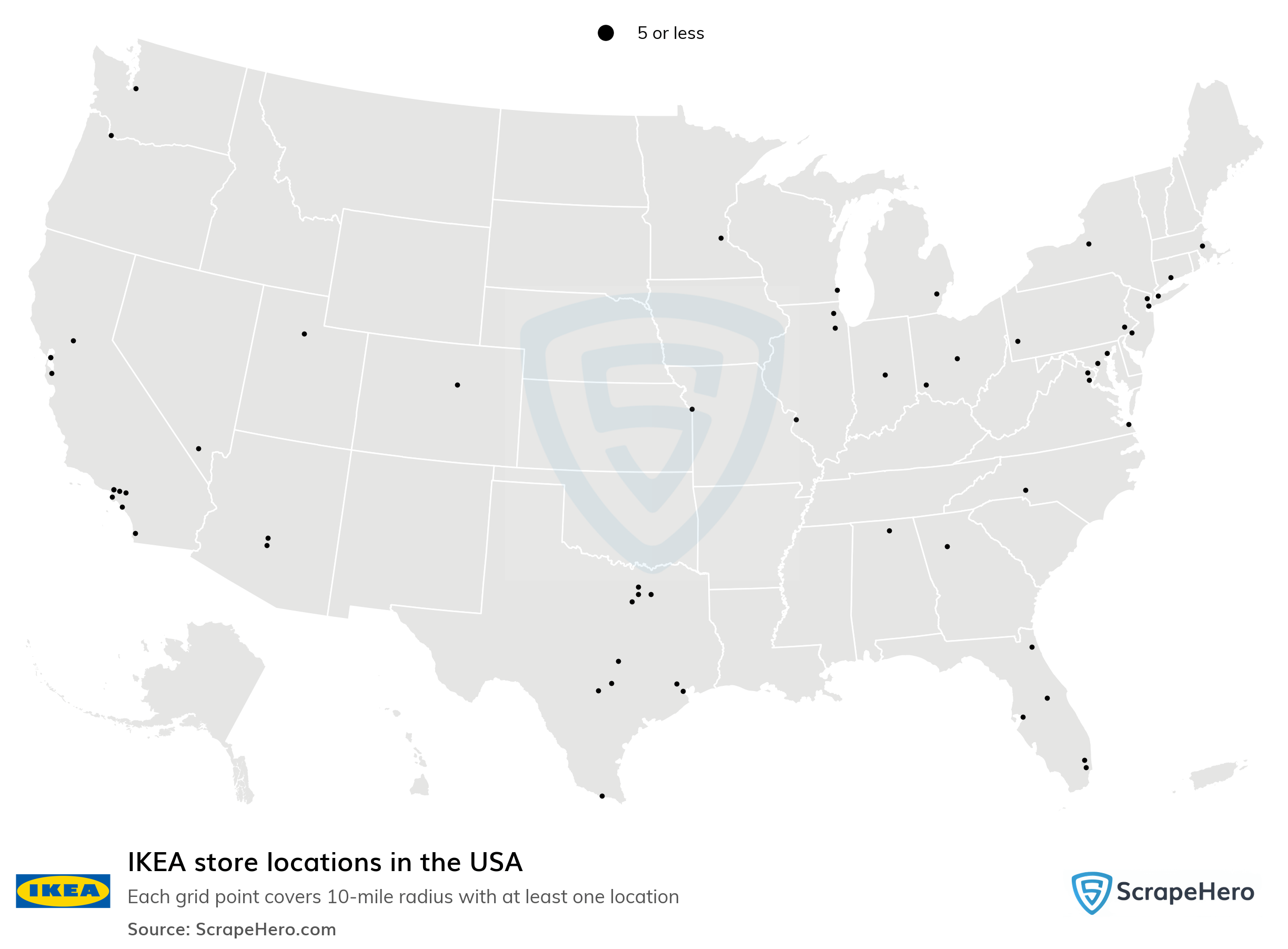 Number Of Ikea Locations In The United States In 2021 Scrapehero