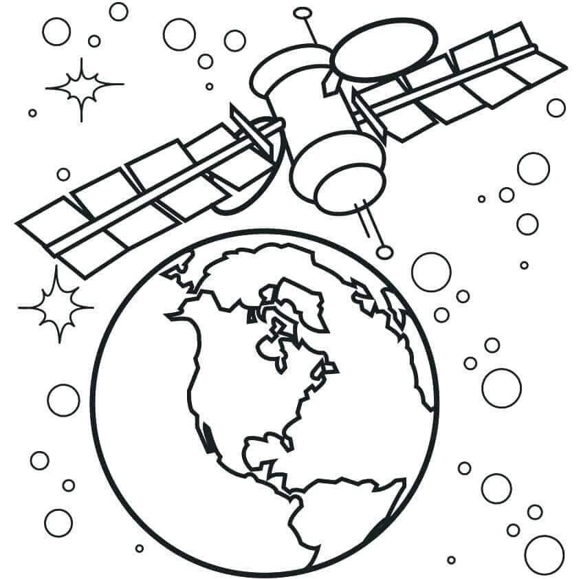 20 free space coloring pages printable