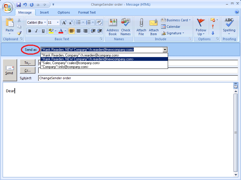 From the message ribbon , select the . Changesender Choose Your Own Sender Address In Outlook Exchange