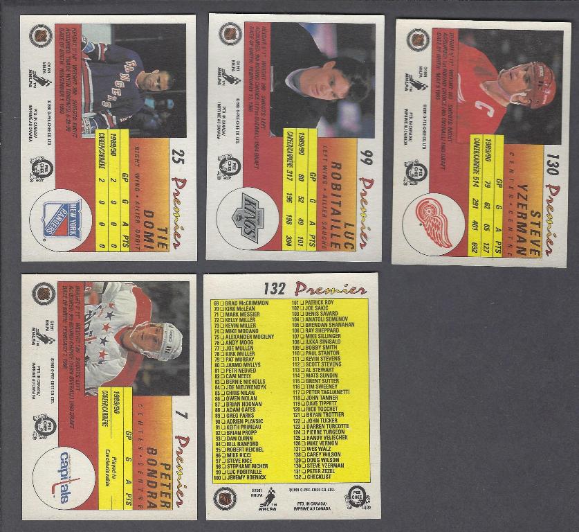 Pop · apr · registry. 1990-91 O-Pee-Chee Premier Hockey Cards Complete Set of