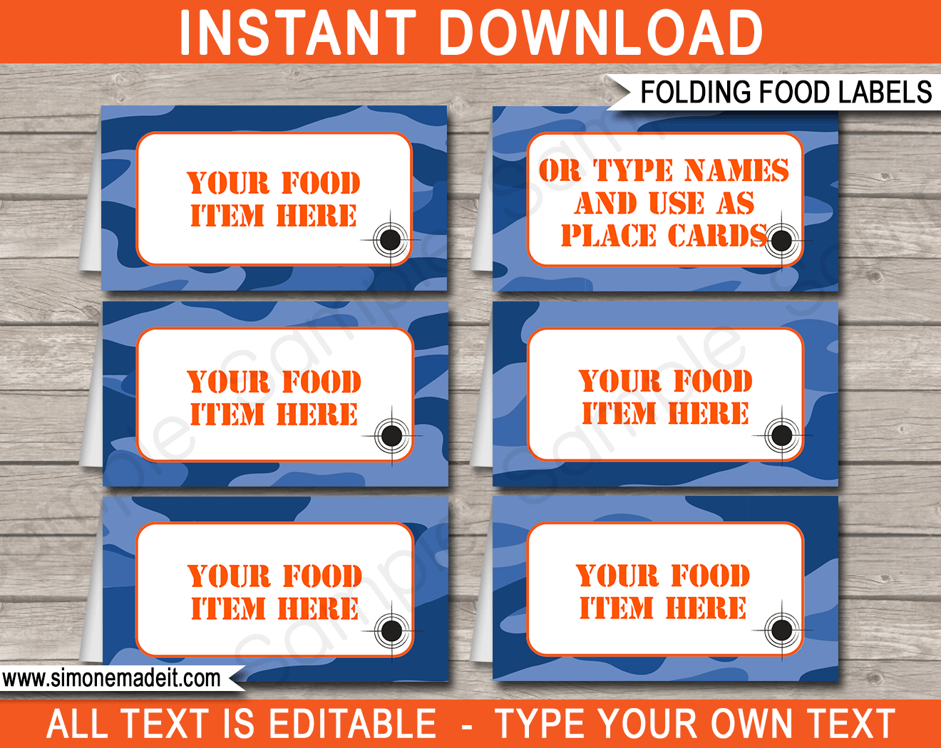 nerf food labels templates place cards printable nerf wars template