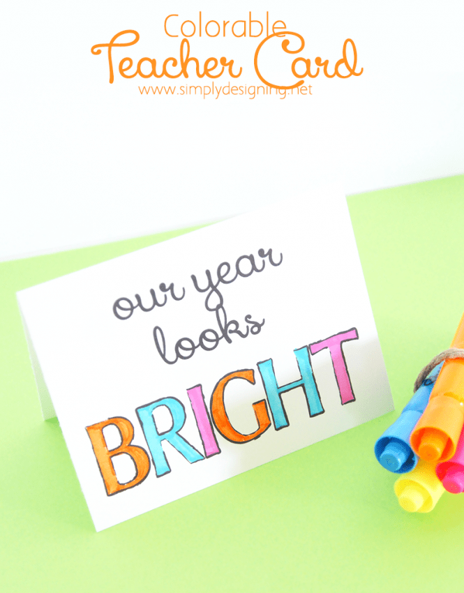 Colorable Teacher Card