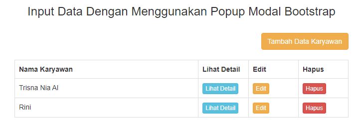 Membuat Input Data Dengan Pop Up PHP