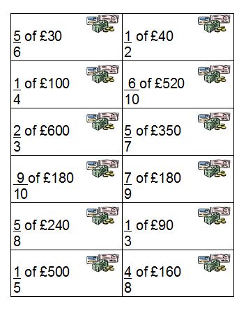 fractions of quantities top trump cards skillsworkshop