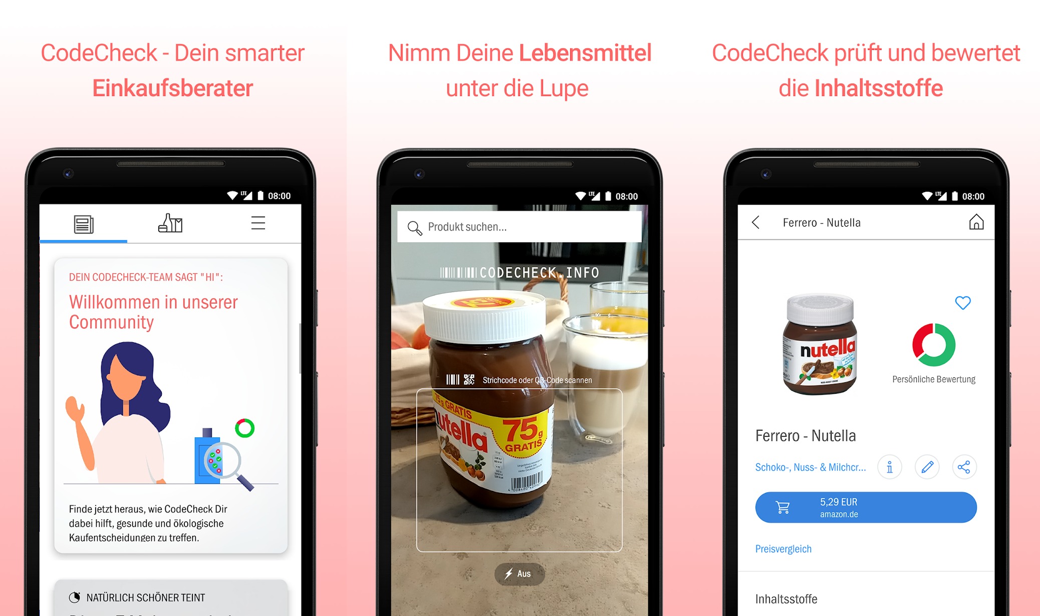 CodeCheck LebensmittelScanApp verrät Inhaltsstoffe und mehr