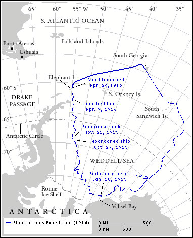 A map legend is a side table or box on a map that shows the meaning of the symbols, shapes, and colors used on the map. Antarctic Explorers Ernest Shackleton