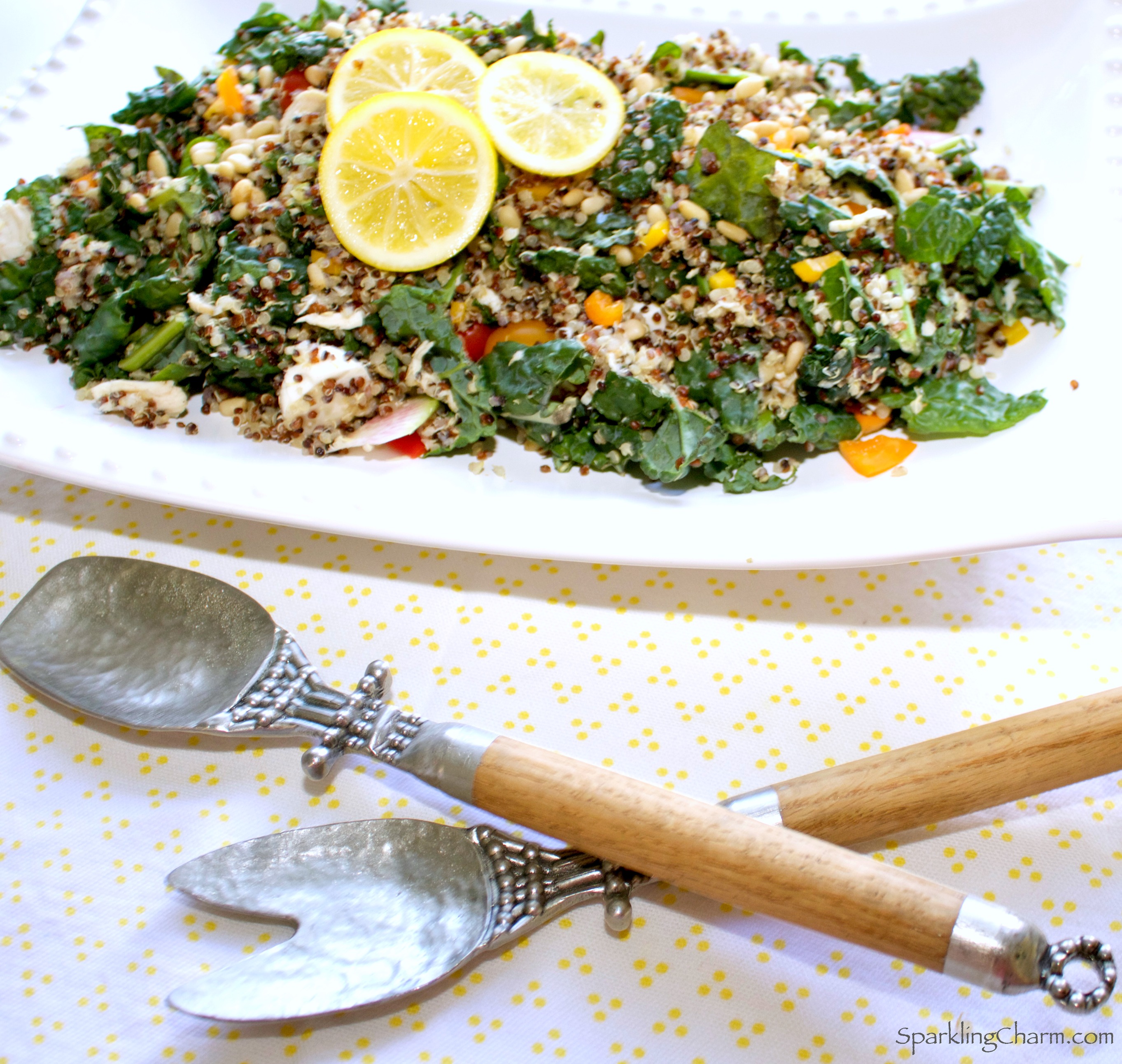 Zesty Chicken, Kale, and Quinoa Salad Sparkling Charm Entertaining
