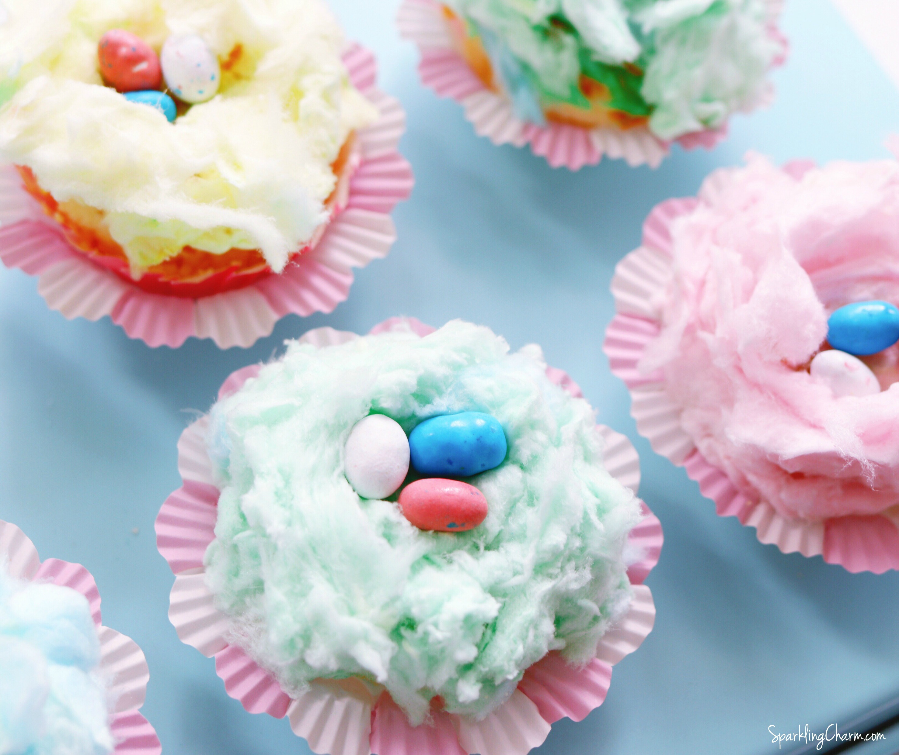 Easter Cotton Candy Nest Cupcakes Sparkling Charm
