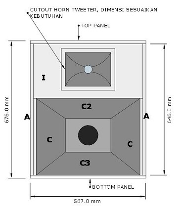 Pengukuran box speaker line array 12 inch imail busines : Skema Desain Box Speaker Mid Hi Type Horn Loaded 1x12 Tweeter Mt212
