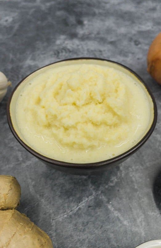 Fresh homemade ginger garlic paste used in Indian dishes