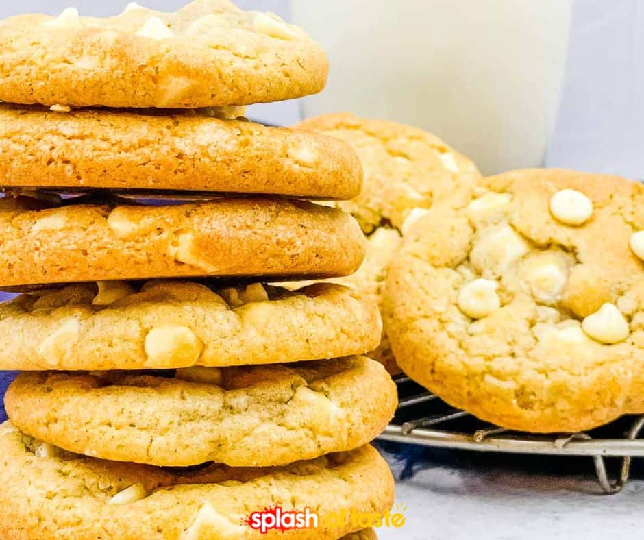 Air Fryer White Chocolate Chip Cookies Splash Of Taste Vegetarian 
