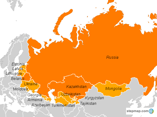 We see them every day, we use them when we travel, and we refer to them often, but what is a map? StepMap - russian speaking countries - Landkarte fÃ¼r Russia
