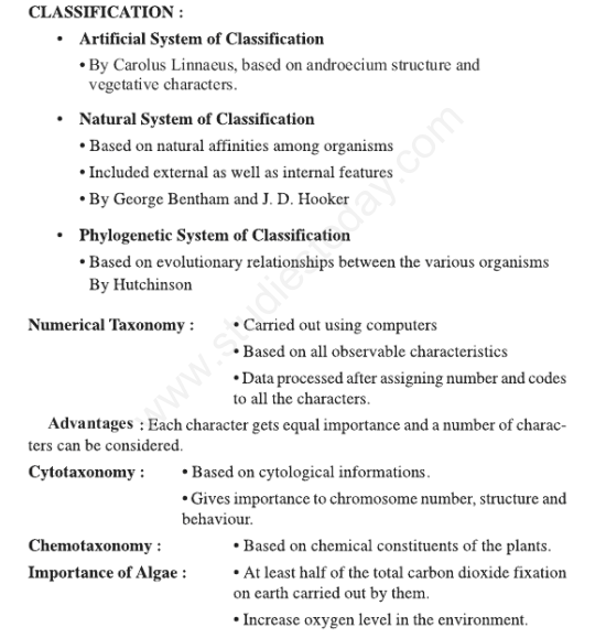 cbse class 11 biology plant kingdom assignments
