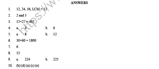 Lowest common multiple (lcm) of two numbers under 30. Cbse Class 4 Maths Hcf And Lcm Question Bank