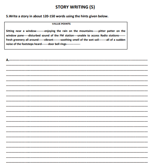 cbse class 10 english story writing 3