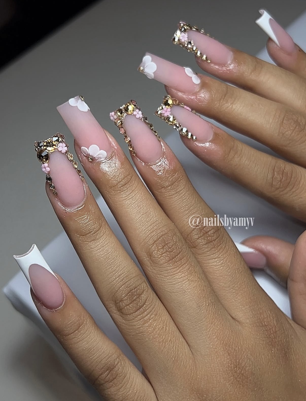 Pink matte nail designs