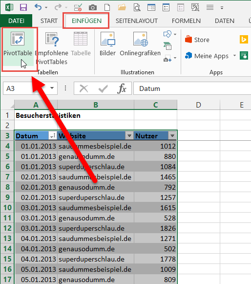 Zusammenführen von abfragen und verknüpfen von tabellen; Verdichten und Gruppieren in Pivot-Tabellen | Der Tabellen