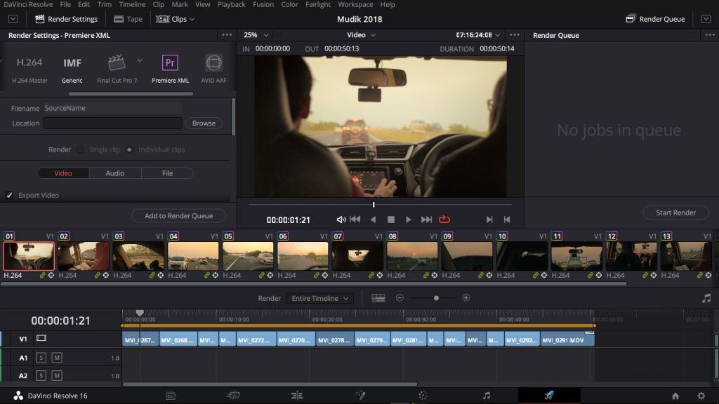 jendela deliver export premiere xml davinci resolve