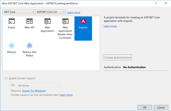 How to create an Angular 4 app with Visual Studio 2017