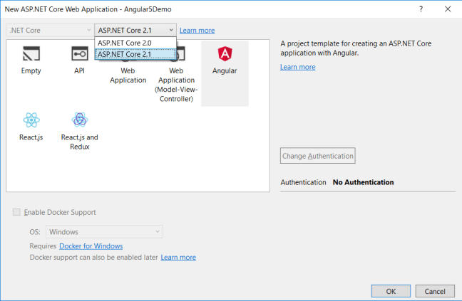 How to create an Angular 5 app with Visual Studio 2017