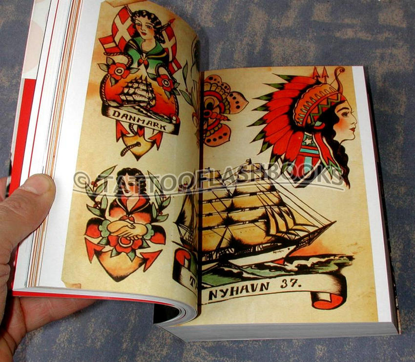 Hanky panky tattoo these shirts were on the ceiling at the end of the trail. tattooflashbooks.com - Henk Schiffmacher AKA "Hanky Panky" - 1000 Tattoos (Taschen 25th
