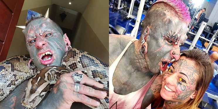 Abstract jesus head tattoo design for shoulder. Tattoo Artist Transformed Himself Into "Human Satan"...but loves God