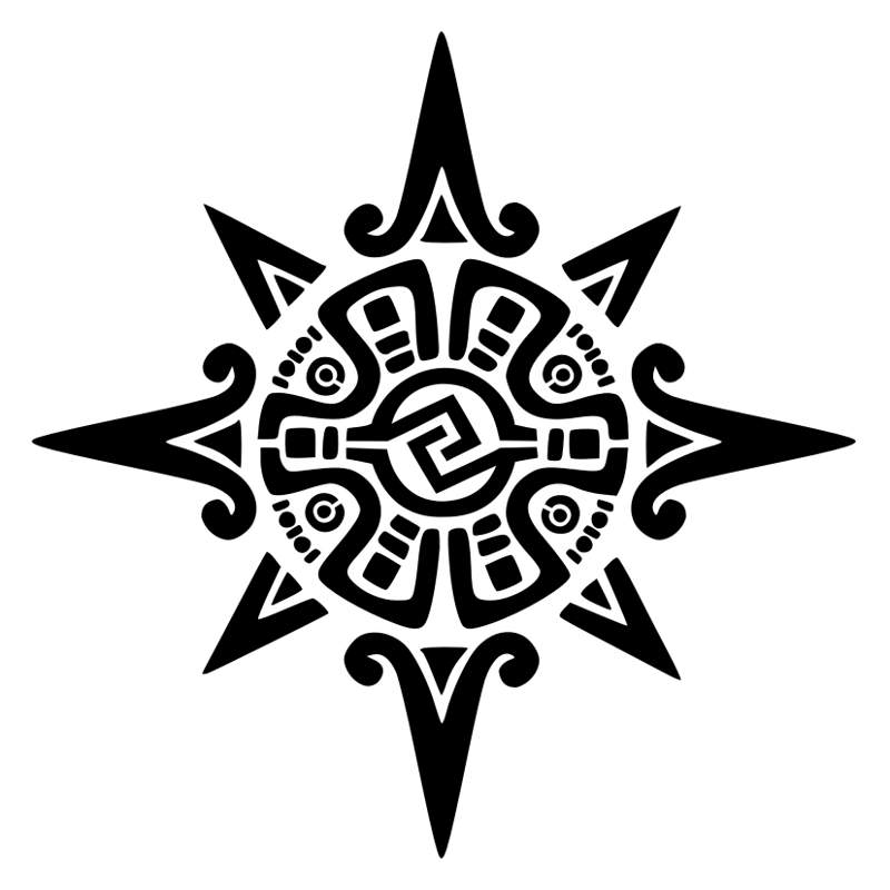 Tatuaggio Di Stella Azteca, Sole, Unione Tattoo - Custom Tattoo Designs On Tattootribes.com 800_x_800_png