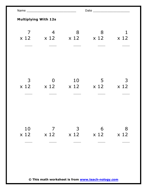 Times Tables Worksheets 1 12 Colorful Times Tables Multiplication 