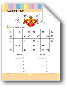 fill in the missing numbers 51 100