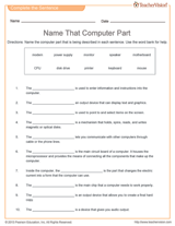 name that computer part quiz technology printable grades 5 6 teachervision