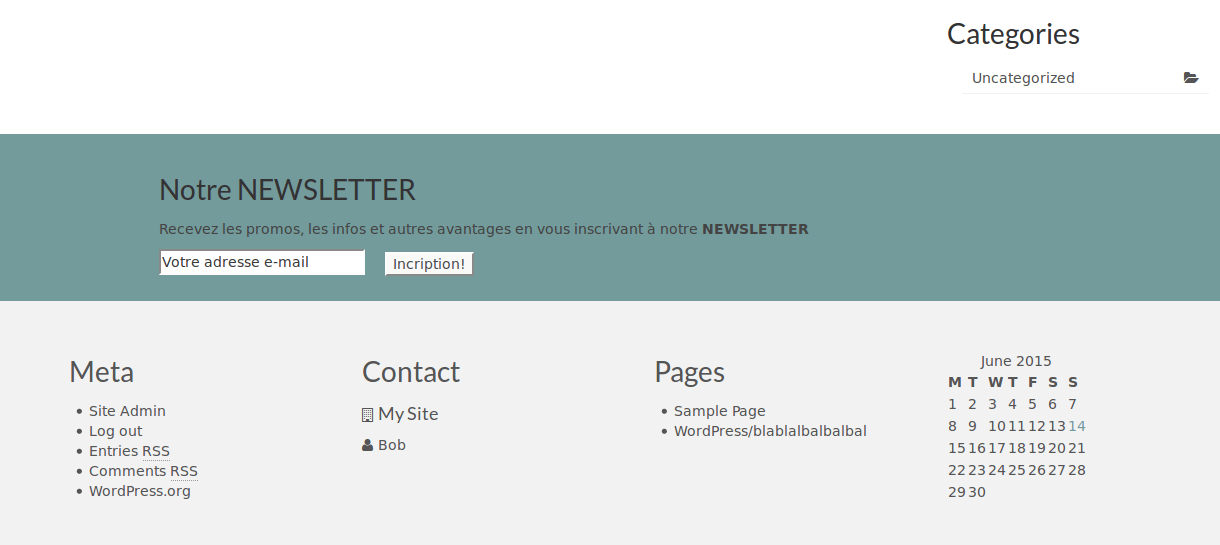 Wordpress ajouter une zone de widget
