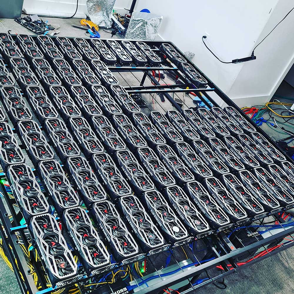 Are the mining rig's hash rate, electric power consumption, and overall costs. Crypto Mining Rig With 78 GeForce RTX 3080 Cards! | Tech ARP