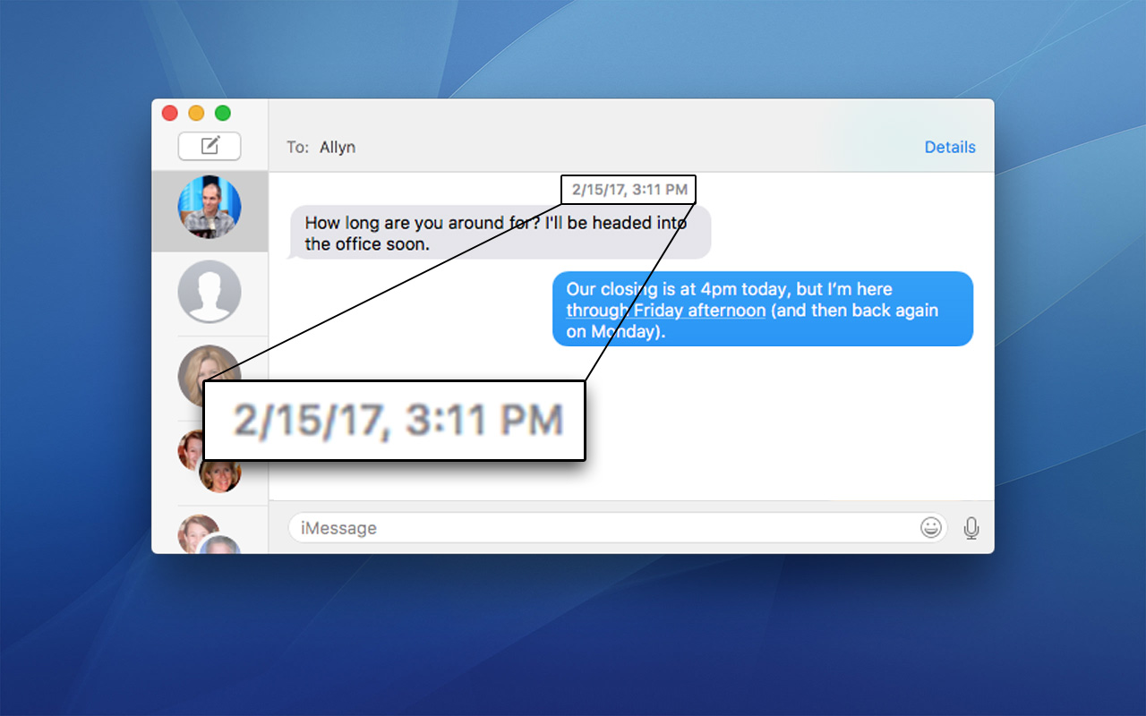 How to View Timestamps in Messages for macOS