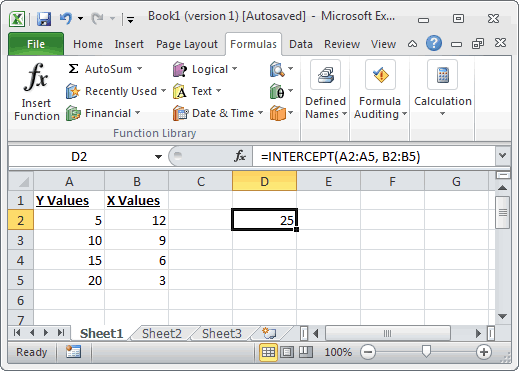 To find the interquartile range (iqr), ​first find the median (middle value) . MS Excel: How to use the INTERCEPT Function (WS)