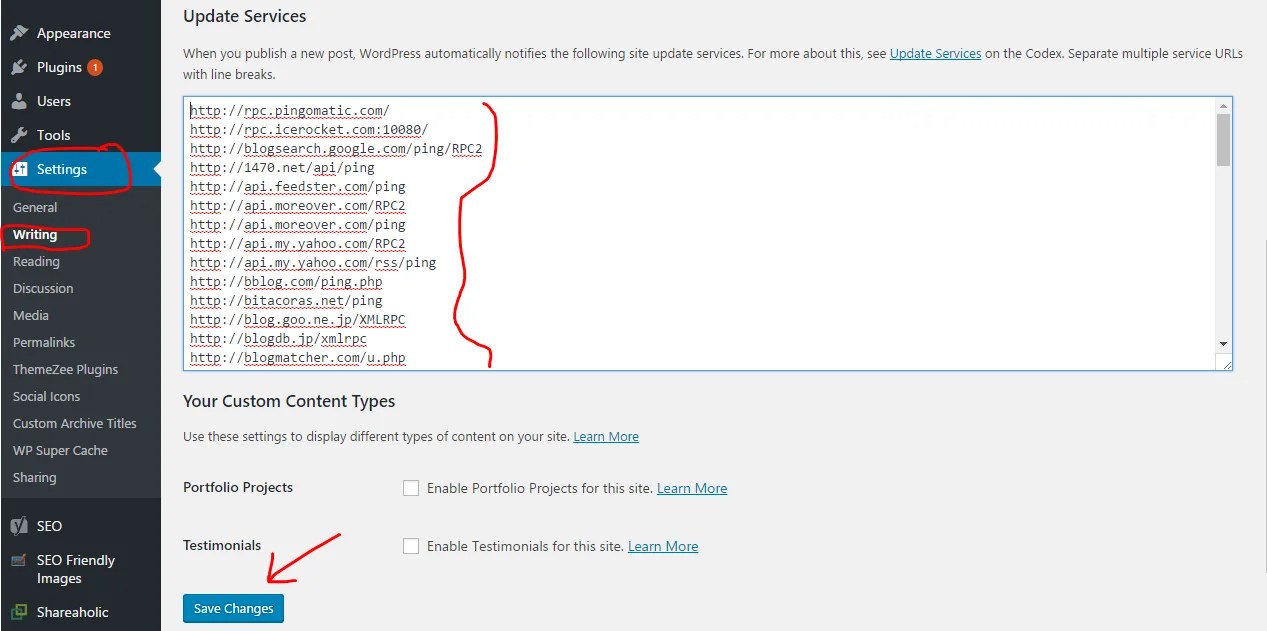 In this article, i will explain how to easily enter a list of ping update services in your wordpress admin. Top 50 Free Ping Submission Sites List For Faster Indexing