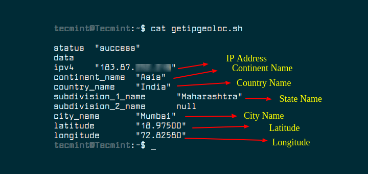In a tcpip network, no two machines are supposed to have the same ip address at the same time. How to Find Linux Server Geographic Location in Terminal