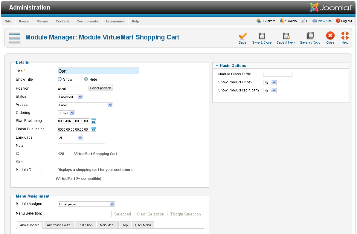 VirtueMart 2.x. Shopping cart&checkout settings - Template Monster Help