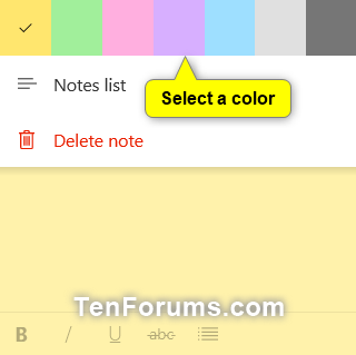 Colornote® is a simple and awesome notepad app. Change Color Of Sticky Notes In Windows 10 Tutorials