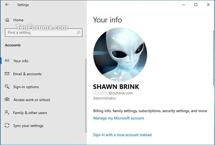 Click on the start button and then go to settings > accounts > your account. Switch To Microsoft Account In Windows 10 Tutorials