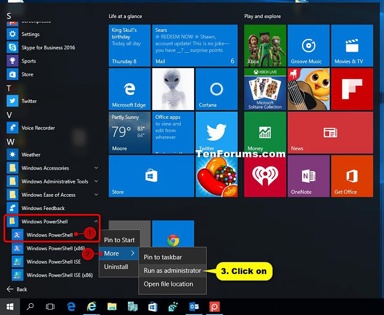Type in taskmgr in the windows 10 start search box. Windows PowerShell Elevated - Open in Windows 10 - Windows