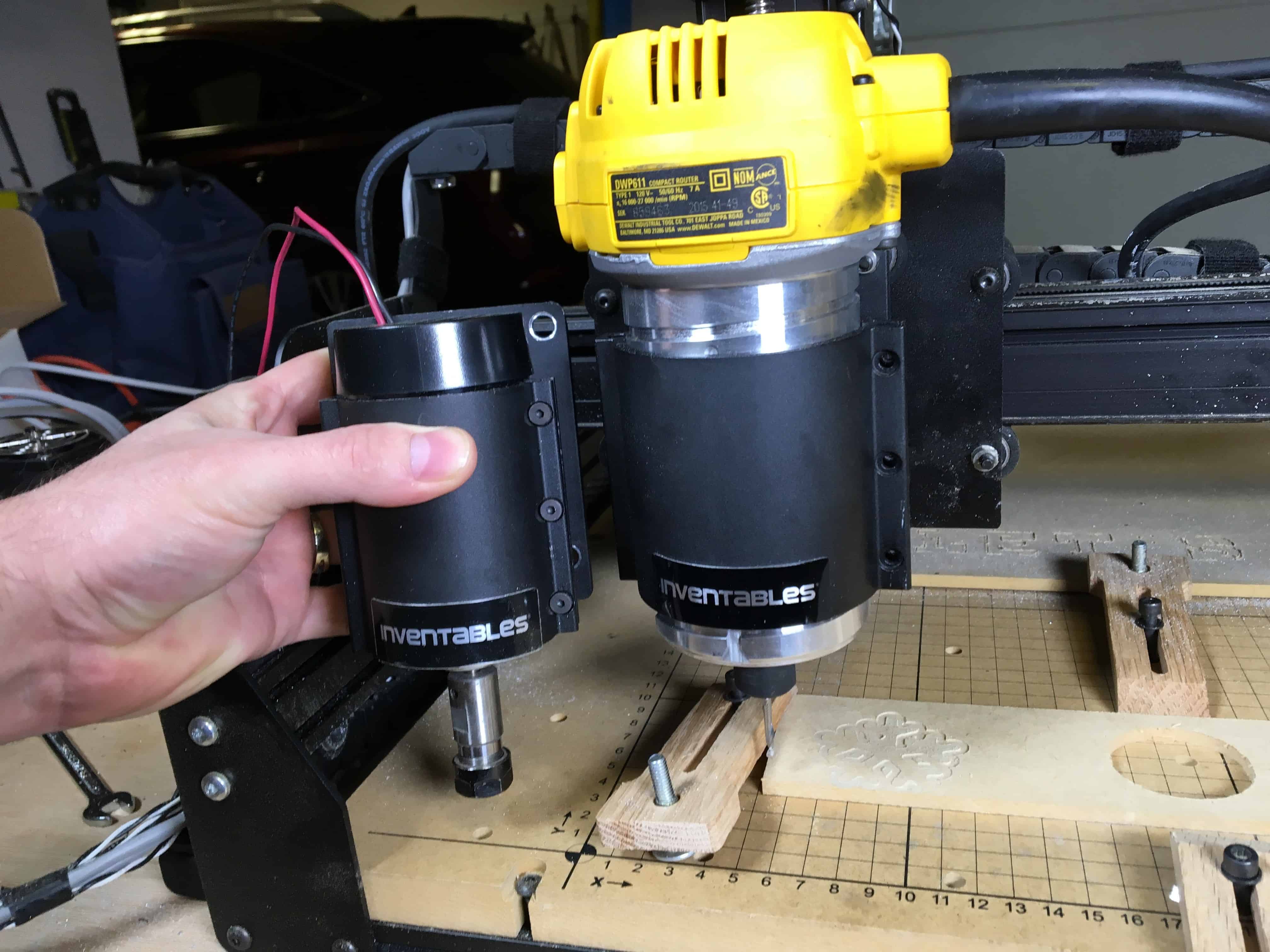 Cyberreefguru (the guru) october 13, 2020, 10:07pm in the feeds and speeds tab set the speed to 15000 rpm, plunge to 20, approach to 180, engage to 180, cut to 200, retract to 180, and departure to 180. Upgrading the X-Carve to the DeWalt 611 (DWP611) - The