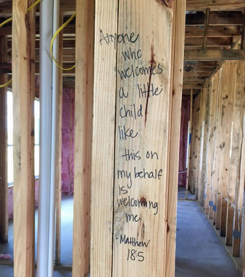 Scripture on Studs of Home