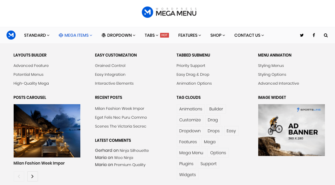 Il embarque plusieurs éléments mais ils ne sont pas forcément agencés comme vous le désirez. The best WordPress mega menu plugin - Themeum