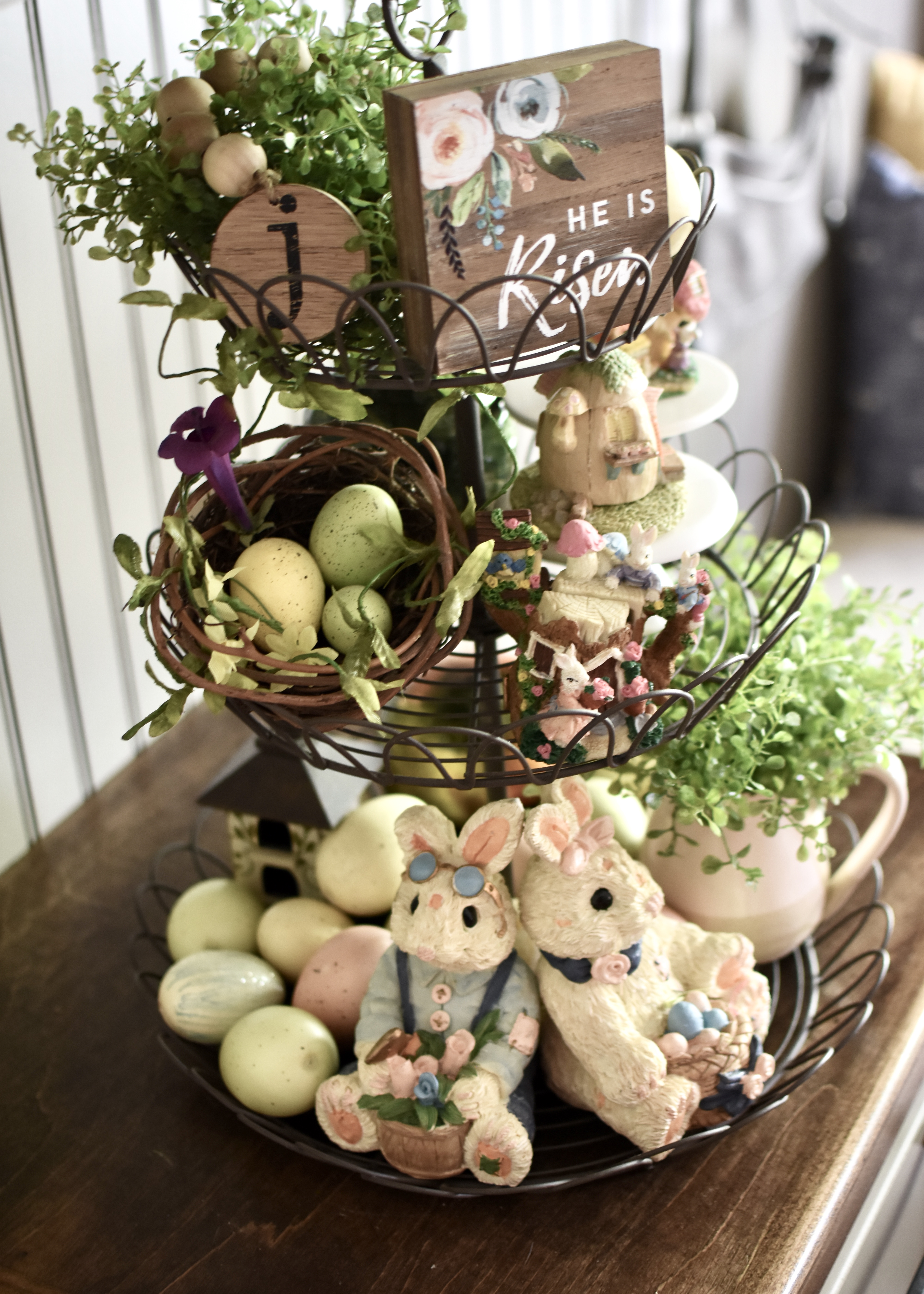Spring Home Decor #spring #homedecor #tieredtray