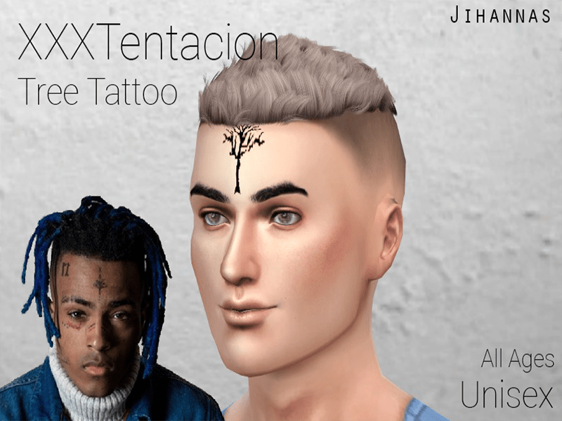 The Sims Resource - Xxxtentacion Tree Face Tattoo 600_x_800_png
